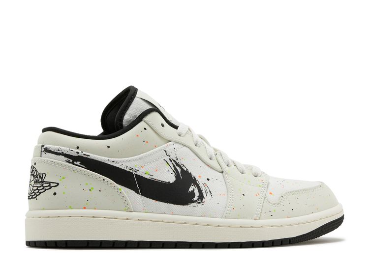 Air Jordan 1 Low 'Brushstroke Swoosh Paint Splatter' - Air Jordan ...