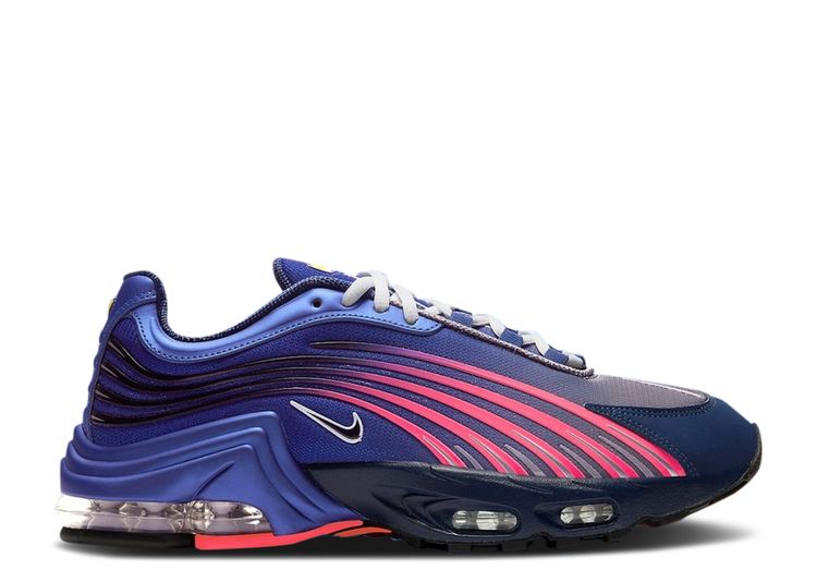 pink blue and black air max plus