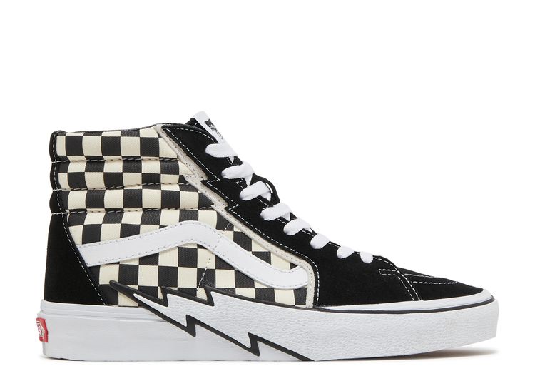 Sk8 Hi 'Bolt Checkerboard' - Vans - VN0A5JIVA04 - black/white | Flight Club