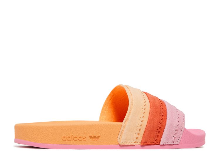 Wmns Slides Pink Orange' - Adidas - H00153 - light orange/acid orange | Flight Club