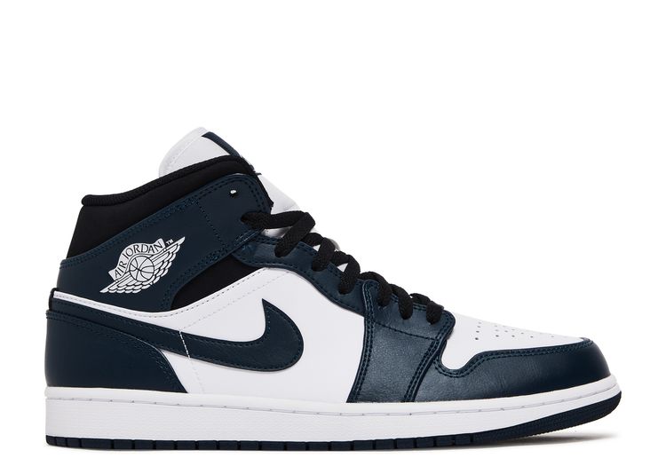 navy and white jordan 1 mid