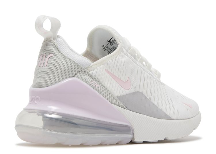 white and light pink air max 270