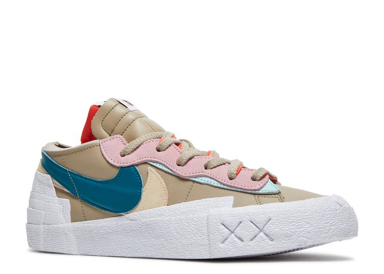 KAWS X Sacai X Blazer Low 'Reed' - Nike - DM7901 200 - reed/bright