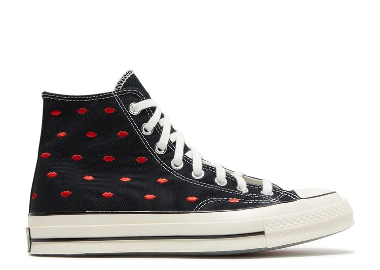Chuck 70 Embroidered Lips High 'Love Me Black' - Converse - A01600C ...