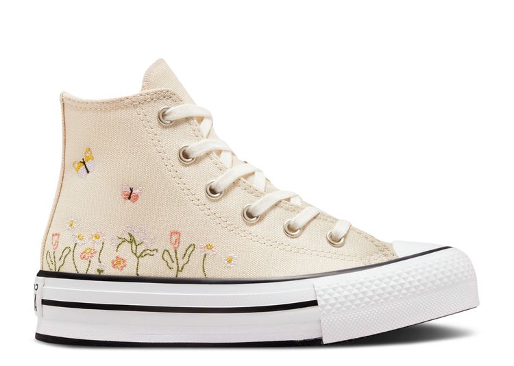 Embroidered Converse Chuck Taylor All Star Low Top Shoes Natural Ivory / Option 2 - with Name