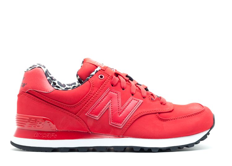 red new balance with leopard print