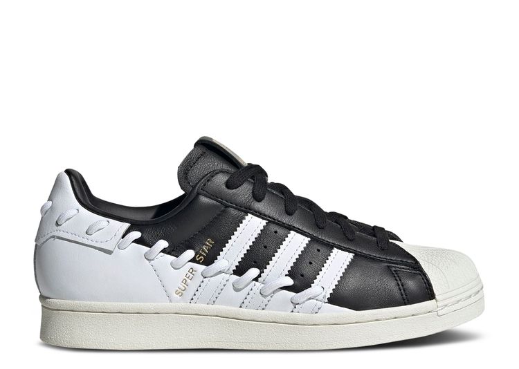 Wmns Superstar 'Stitched Black White' - Adidas - GX3419 - core black ...