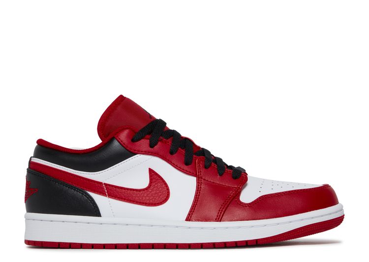 Nike Air Jordan 1 Low Black Toe Strap White Gym Red Men's SZ