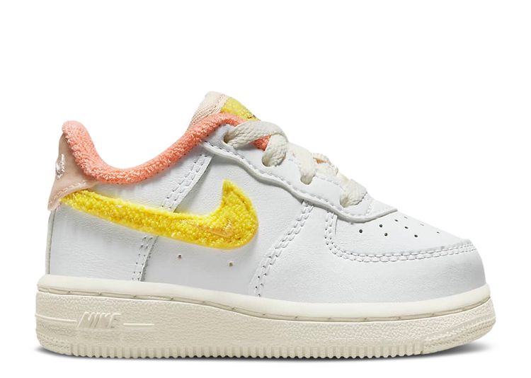 Nike TD Air Force 1 LV 8 - White / Yellow Strike / Phantom / Pearl