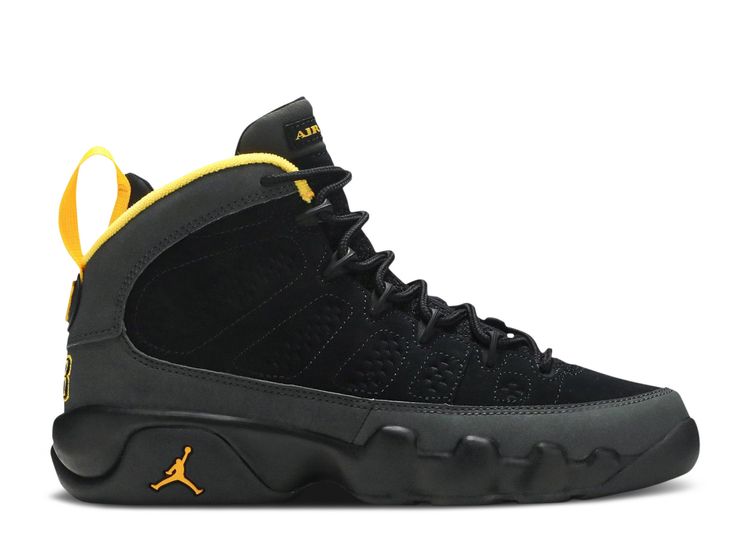 black and gold jordan 9