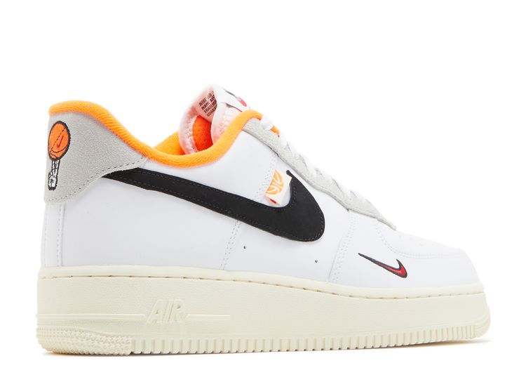 Nike Air Force 1 Low '07 Hoops White Orange DX3357-100 Men's Size  9.5 Shoes #28C