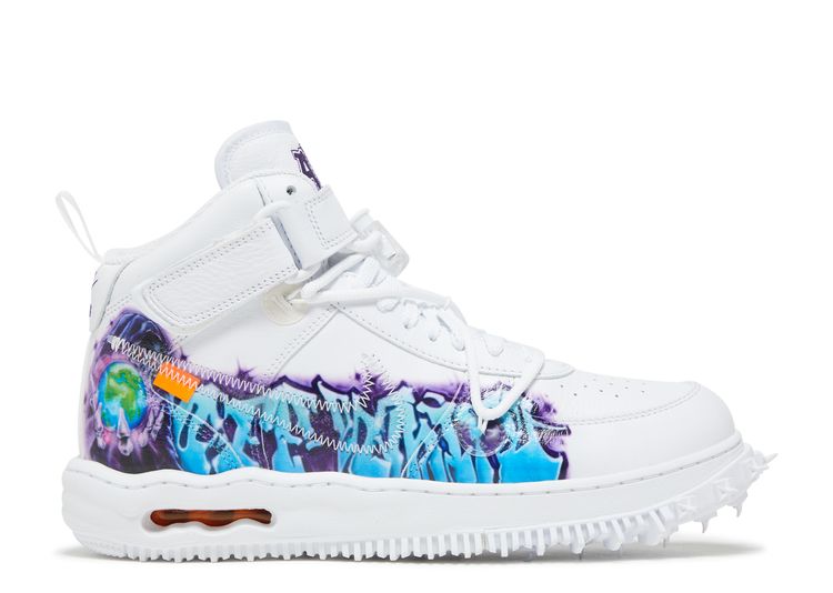 Nike Air Force 1 Mid Off-White - Graffiti White Shoes - Size 11 - White/clear-white