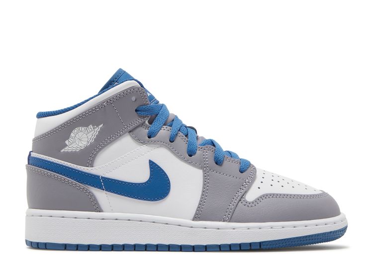 Air Jordan 1 Mid GS 'Cement True Blue'