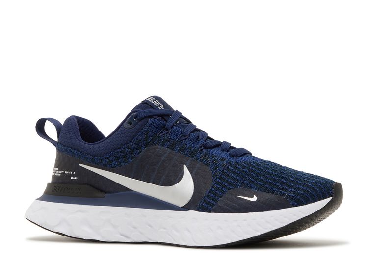 React Infinity Run Flyknit 3 'College Navy Metallic Silver' - Nike ...