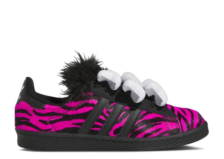 Jeremy Scott Campus 80s 'Bones Pink Zebra' - Adidas - HQ4494 - supplier color/core black/core | Flight Club