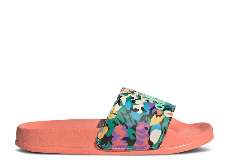 Adilette Shower Sandal J 'Floral Camo' - Adidas - ID4490 - coral fusion ...