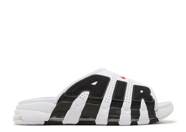 Air More Uptempo Slide 'White Black Red' - Nike - FB7815 100