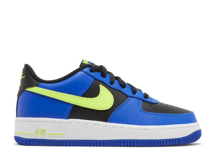  Nike Air Force 1 LV8 GS Racer Blue/Volt-Black-White Size 5