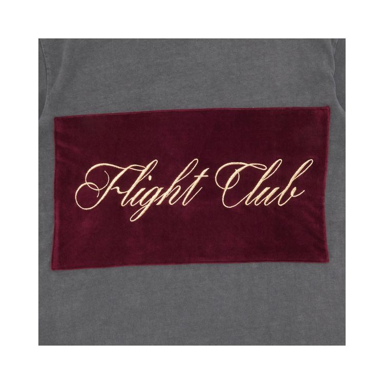 Flight Club Script T-Shirt 'Washed Black/Velour Burgundy'