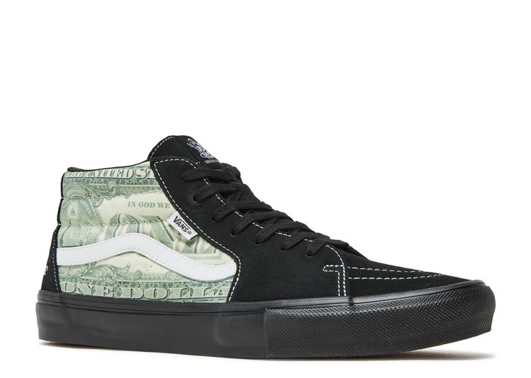 Supreme X Skate Grosso Mid 'Dollar Bill Black' - Vans