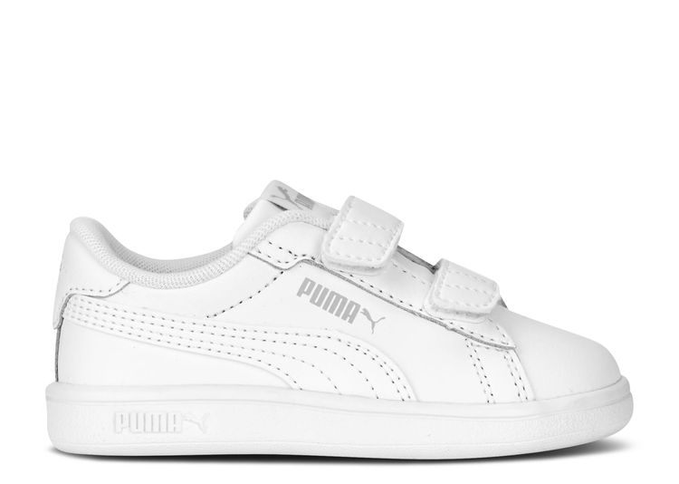 Puma Toddler white/cool light Leather - - Club grey Velcro | Light 02 Flight Cool Smash Grey\' - \'White 3.0 392034