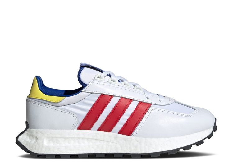 adidas Superstar Athletic Shoe - Cloud White / Bright Blue / Red