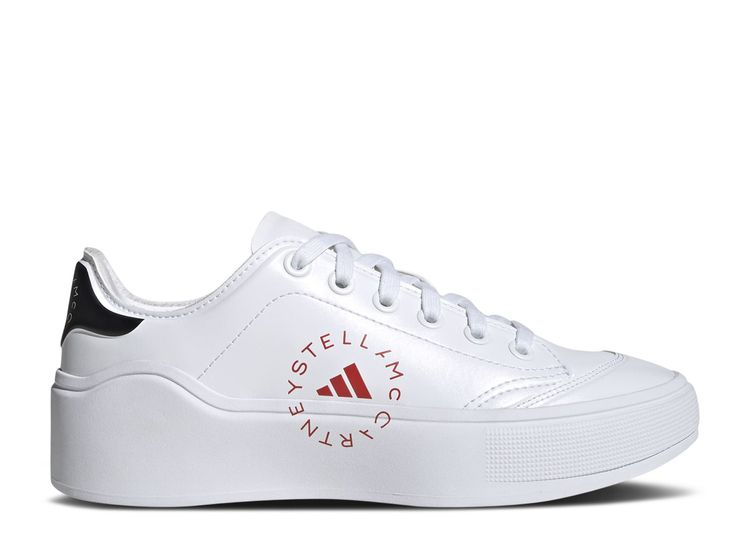 Stella McCartney X Court 'White Active Red' - Adidas - HQ1056 - cloud ...