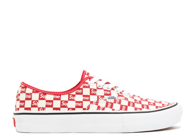 Vans Authentic Supreme Red Checker Logo Men's - VN000Q0DJLY - US