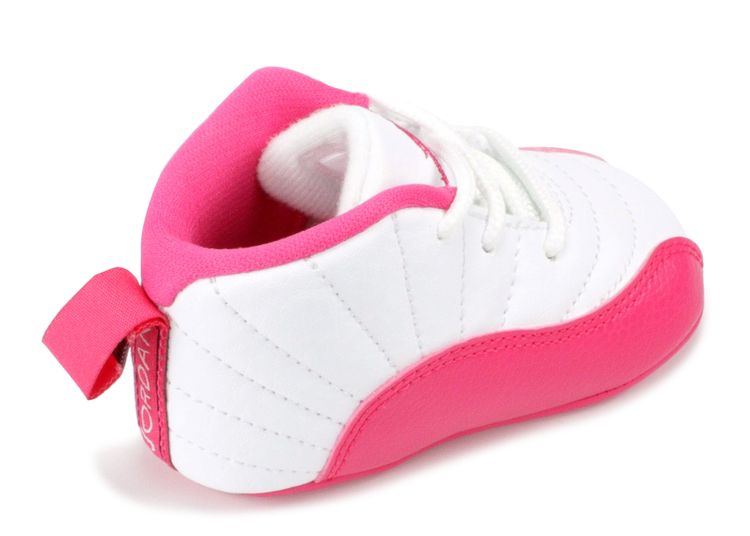 pink and white jordans for infants