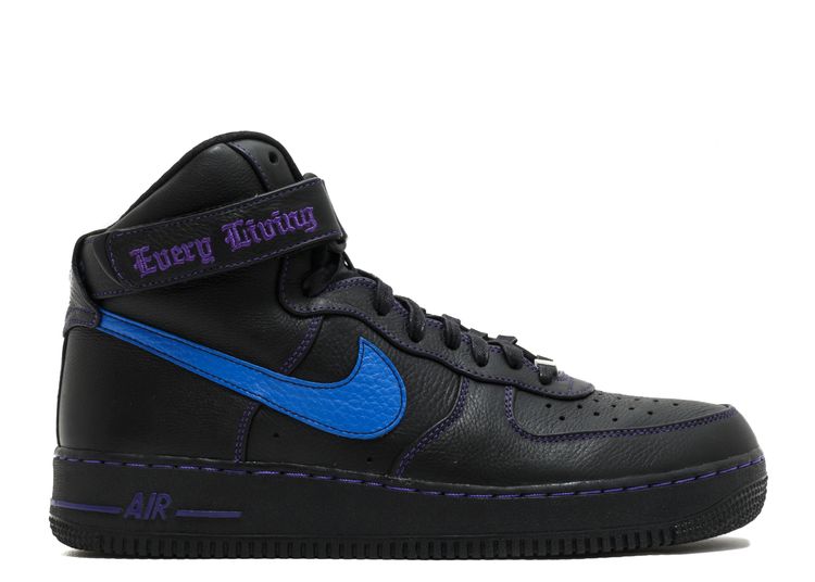 Vlone X Air Force 1 High 'Blue Swoosh' Sample - Nike - 778911 906813 -  black/prize blue-court purple