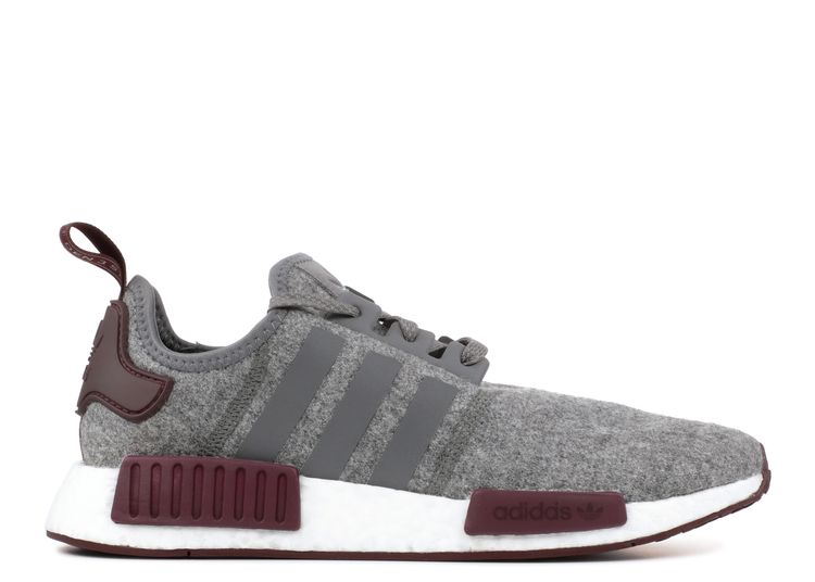 grey and maroon nmds