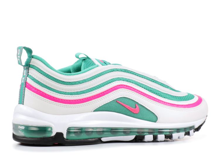 white pink and green air max 97