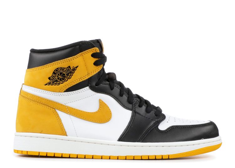 black and yellow jordans 1