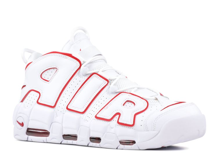 nike air uptempo red and white