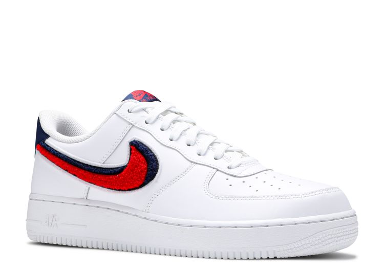 air force 1 red blue swoosh