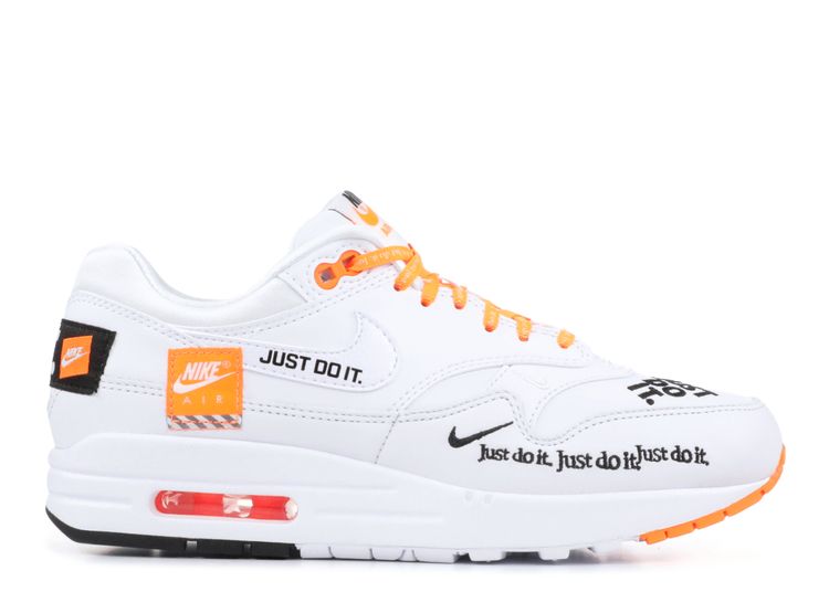 Wmns Air Max 1 LX 'Just Do It' - Nike - 917691 100 - white/black/total  orange | Flight Club