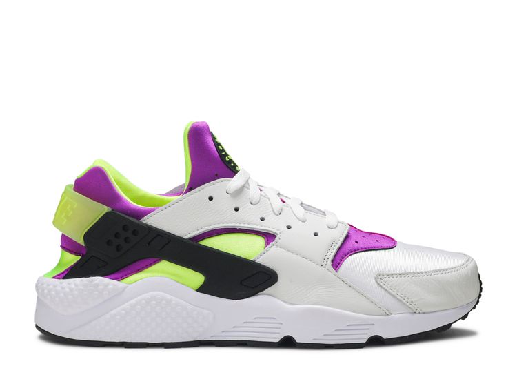 black and neon huaraches