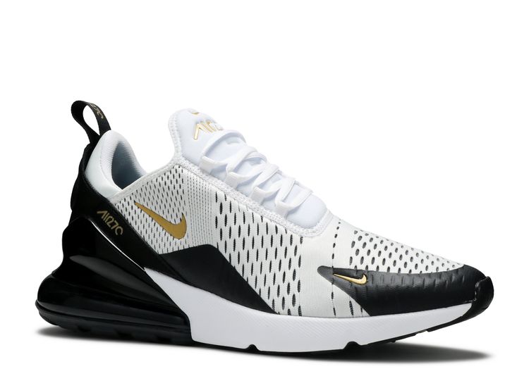 air max 270 black and white and gold