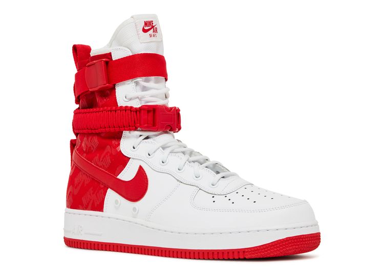 air force 1 red and white high