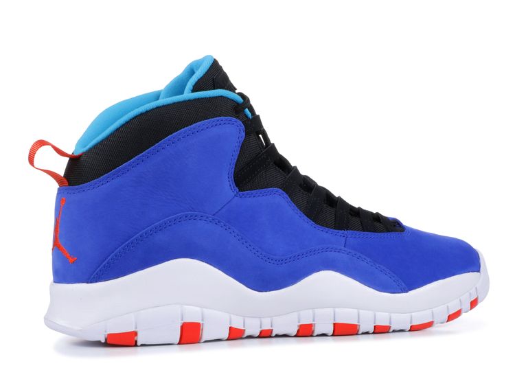 red white and blue jordans 10