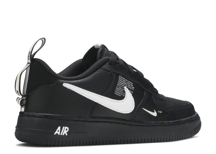 Nike Air Force 1 Mens Shoes 10 White/Black AJ7747-100 LV8 Utility  Overbranding