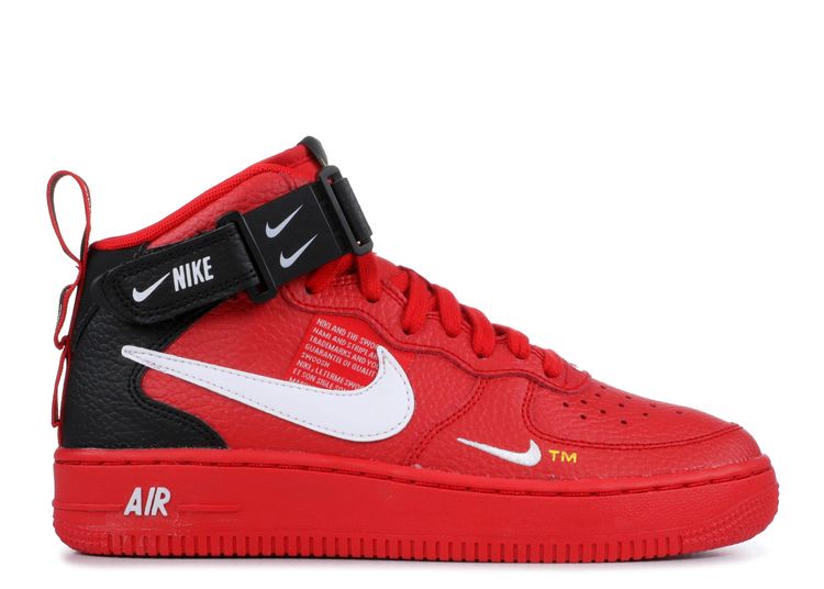 black and red high top air force ones