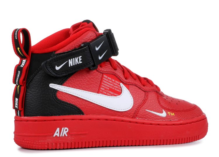 NIKE AIR FORCE 1 MID LV8 High Top Sneakers Gym Team Red Youth Size6.5  820342-600