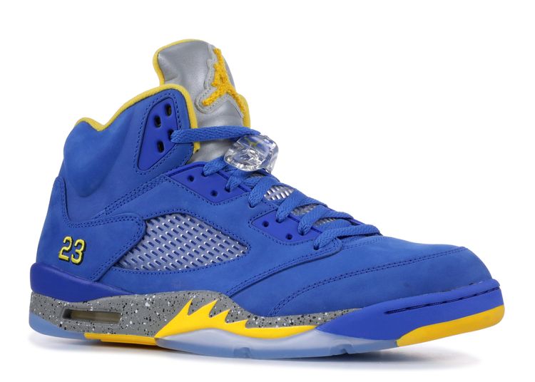 jordan retro 5 white blue yellow