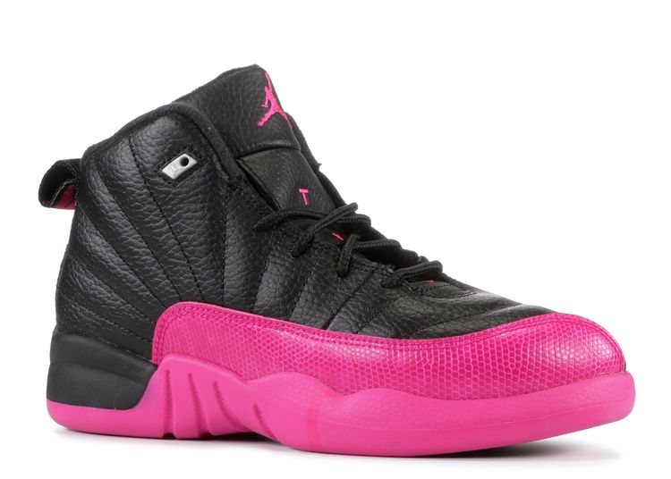 pink and black jordans 12
