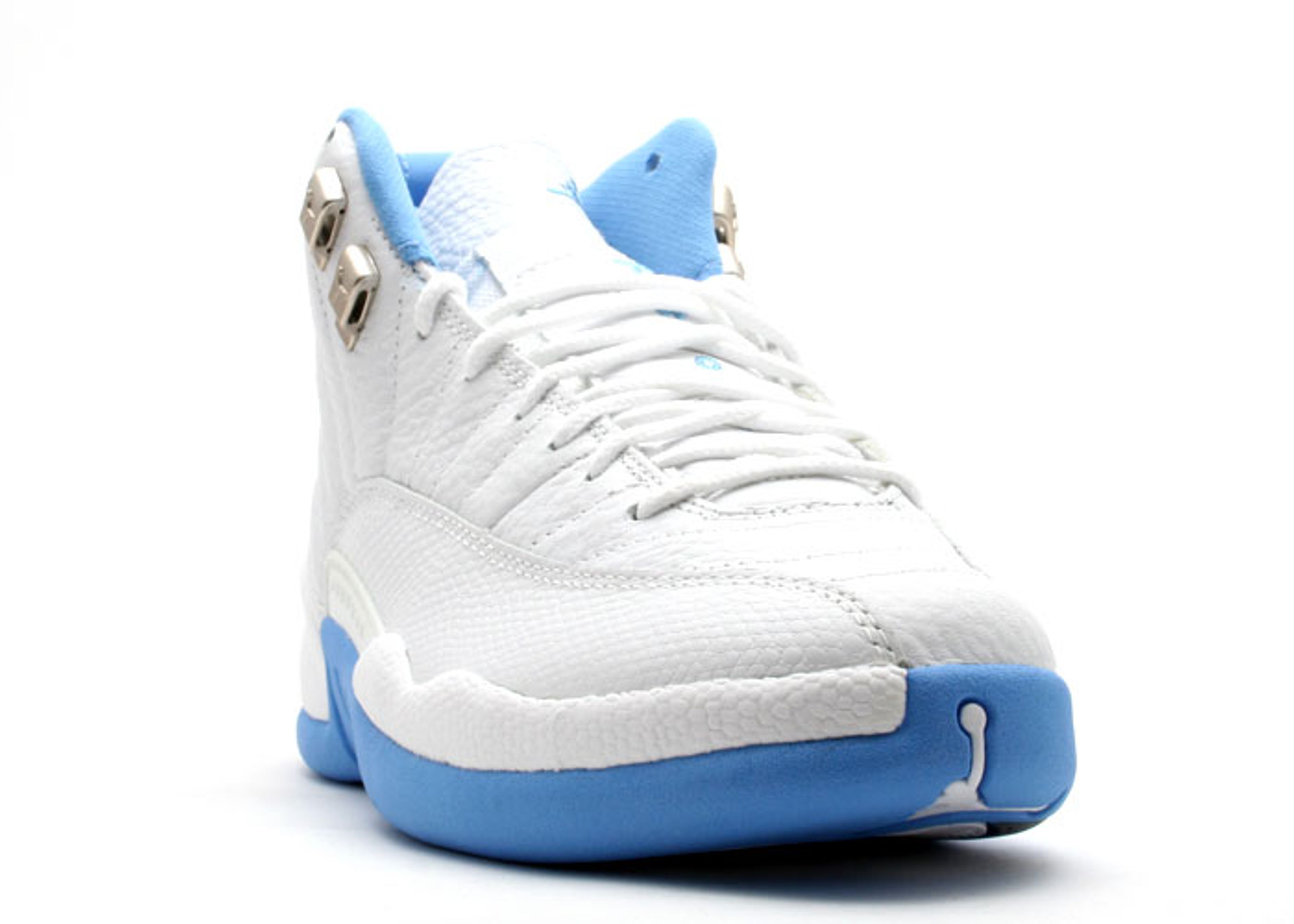 Wmns Jordan 12 Retro UNC Air Jordan 308243 142 white university blue metallic silver Flight Club