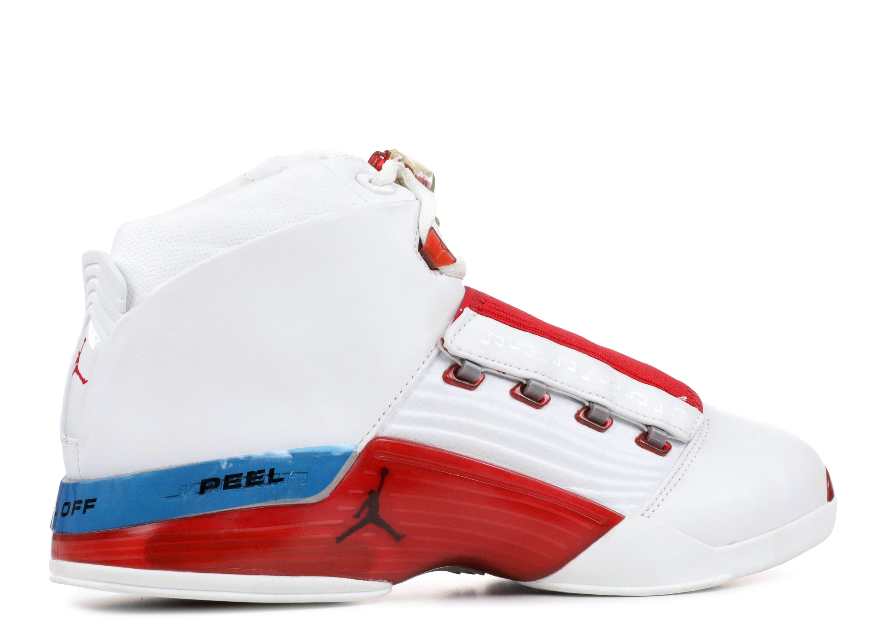red and white jordan 17