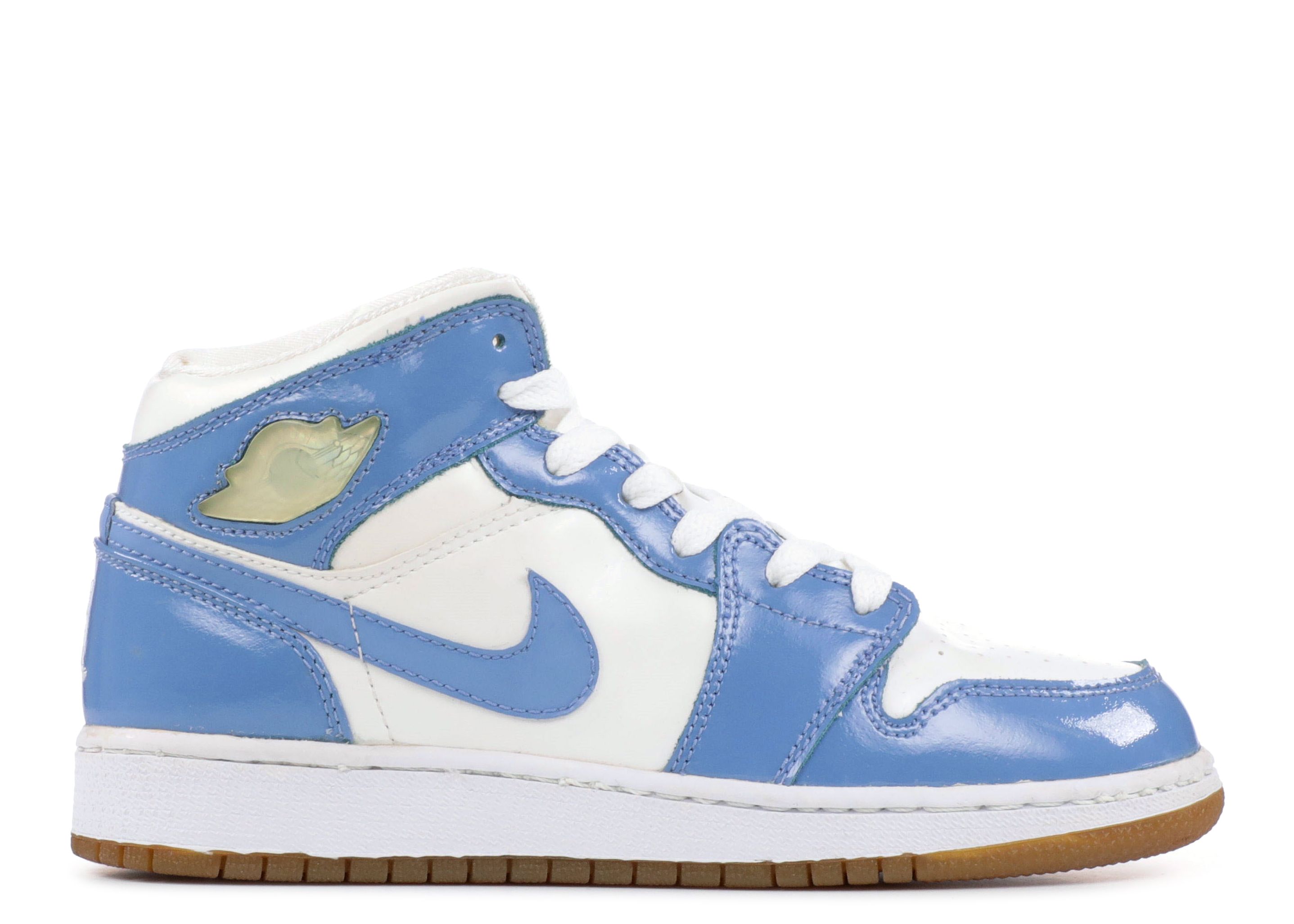 blue and white patent leather jordan 1