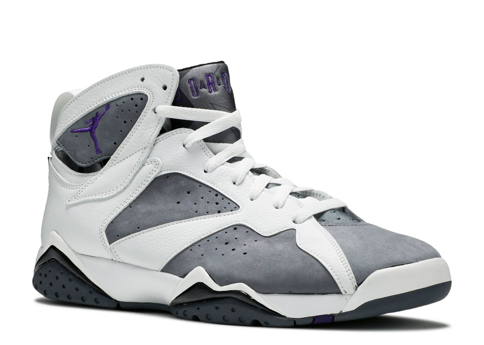 white pink and purple jordan 7s