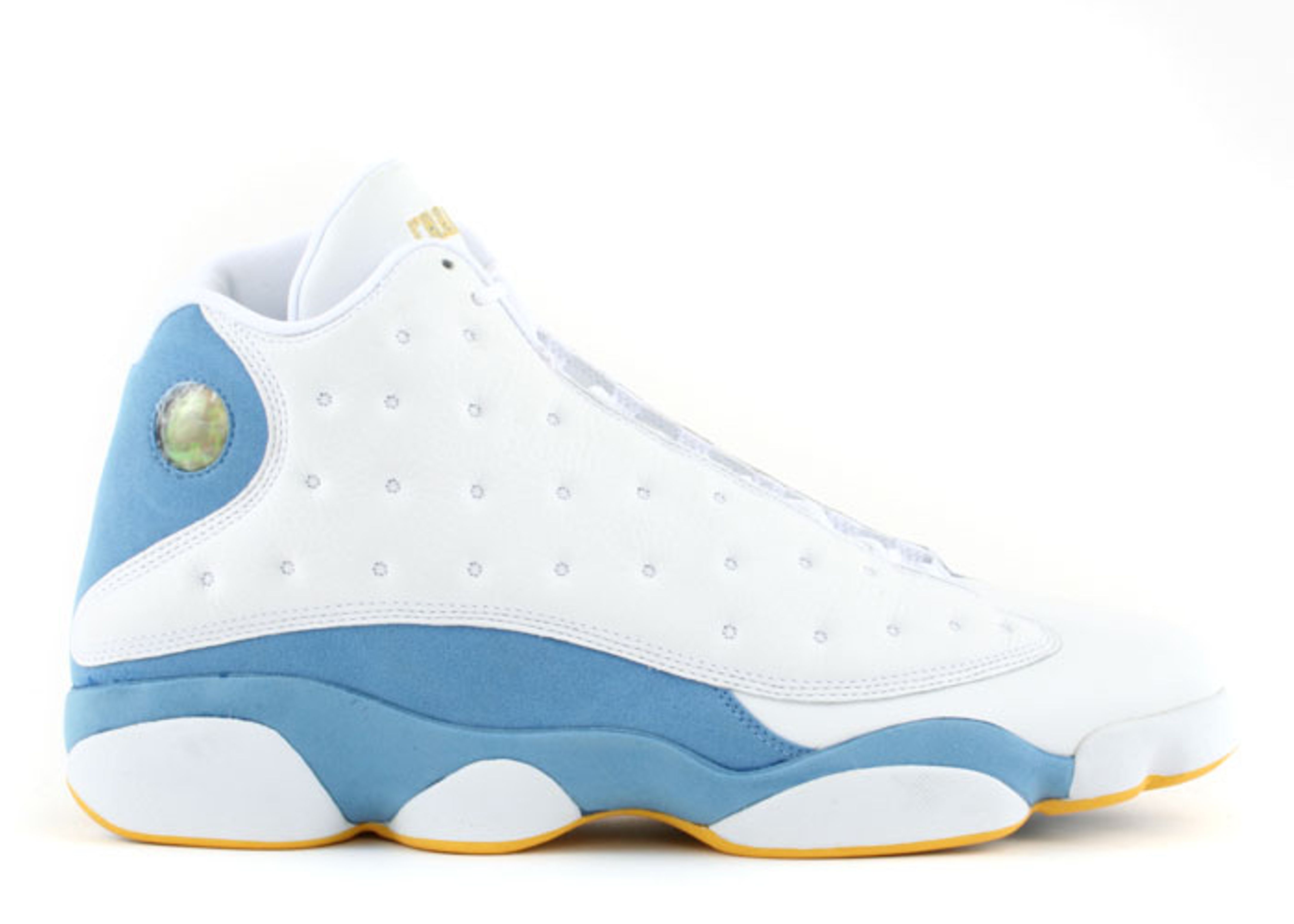 blue and yellow jordans 13